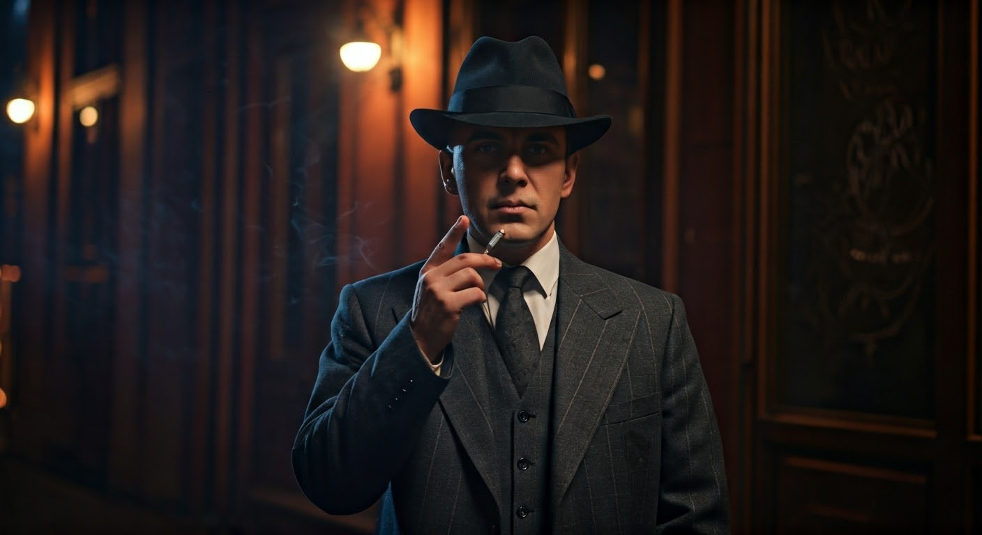 Notorious gangster outside a speakeasy